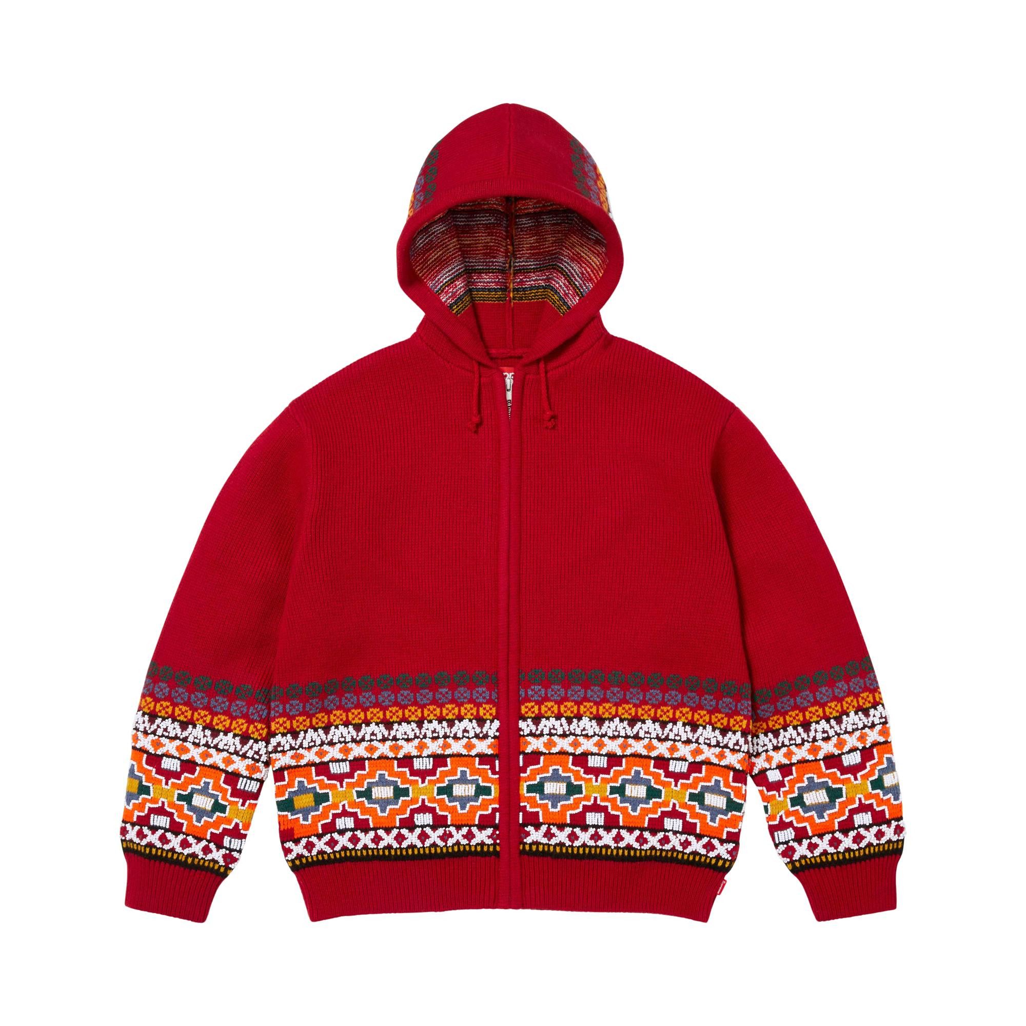 Buy Supreme Beaded Zip Up Hooded Sweater 'Red' - FW25SK43 RED | GOAT