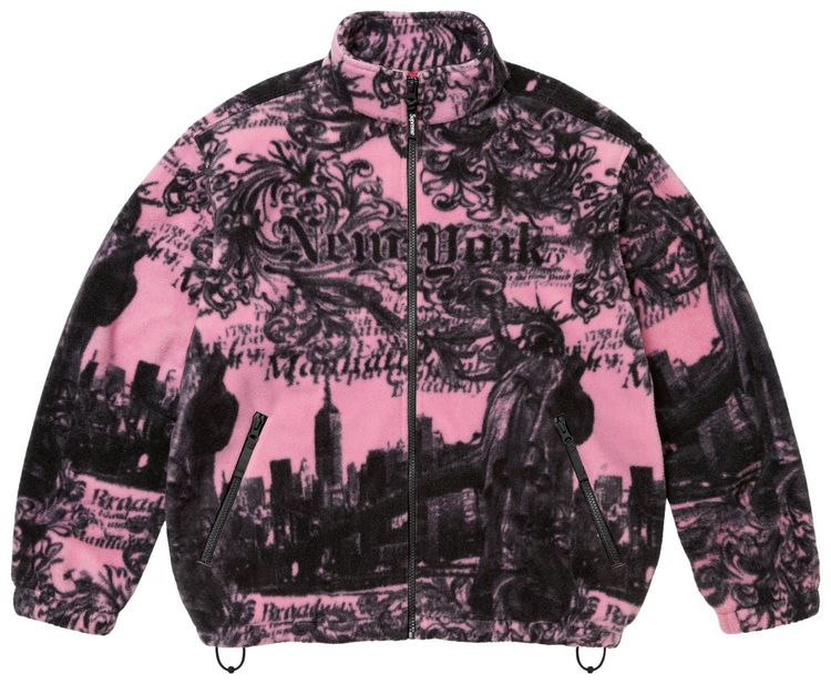 Supreme New York Fleece Jacket Pink