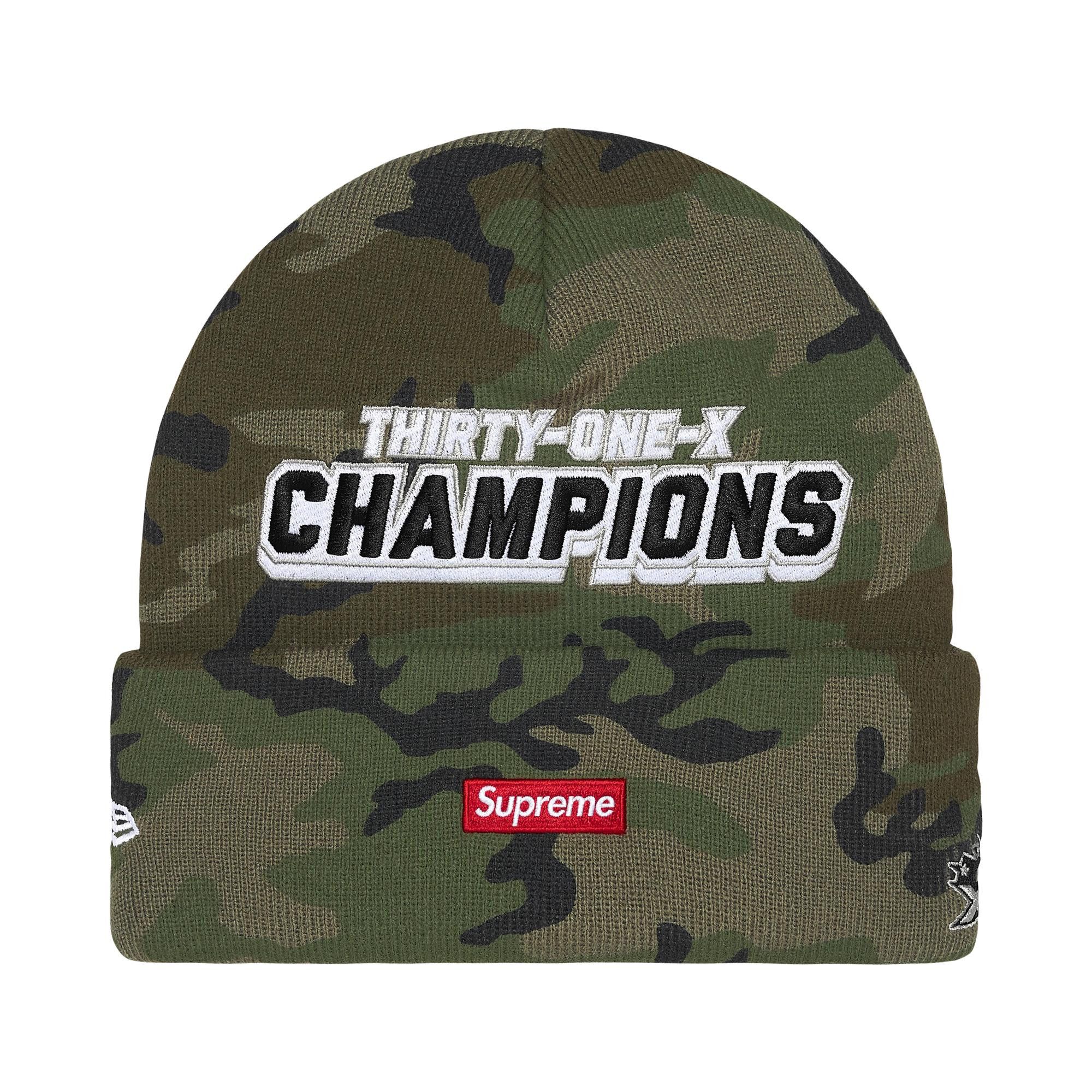 Buy Supreme New Era Football Beanie 'Woodland Camo' - FW25BN69