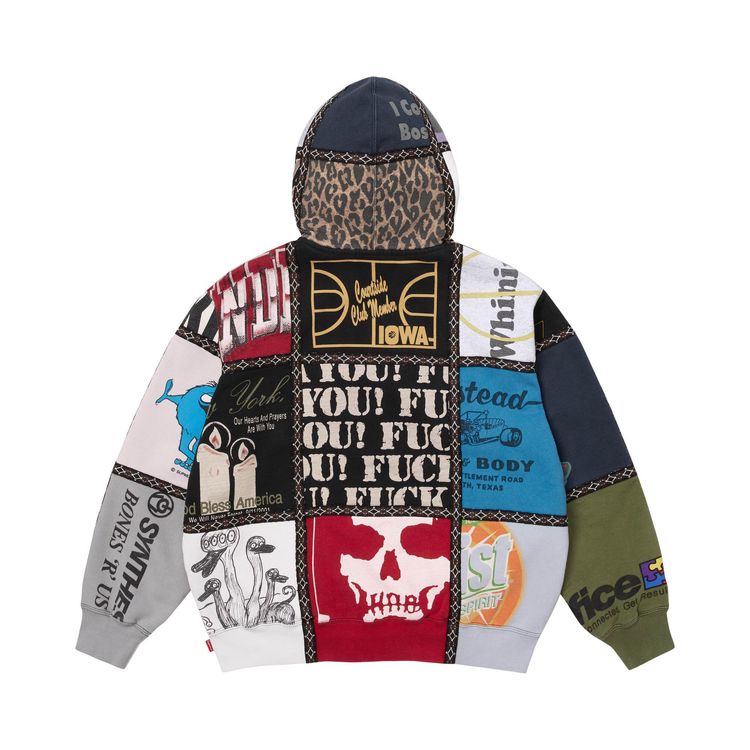 Buy Supreme x Number (N)Ine Patchwork Zip Up Hooded Sweatshirt 