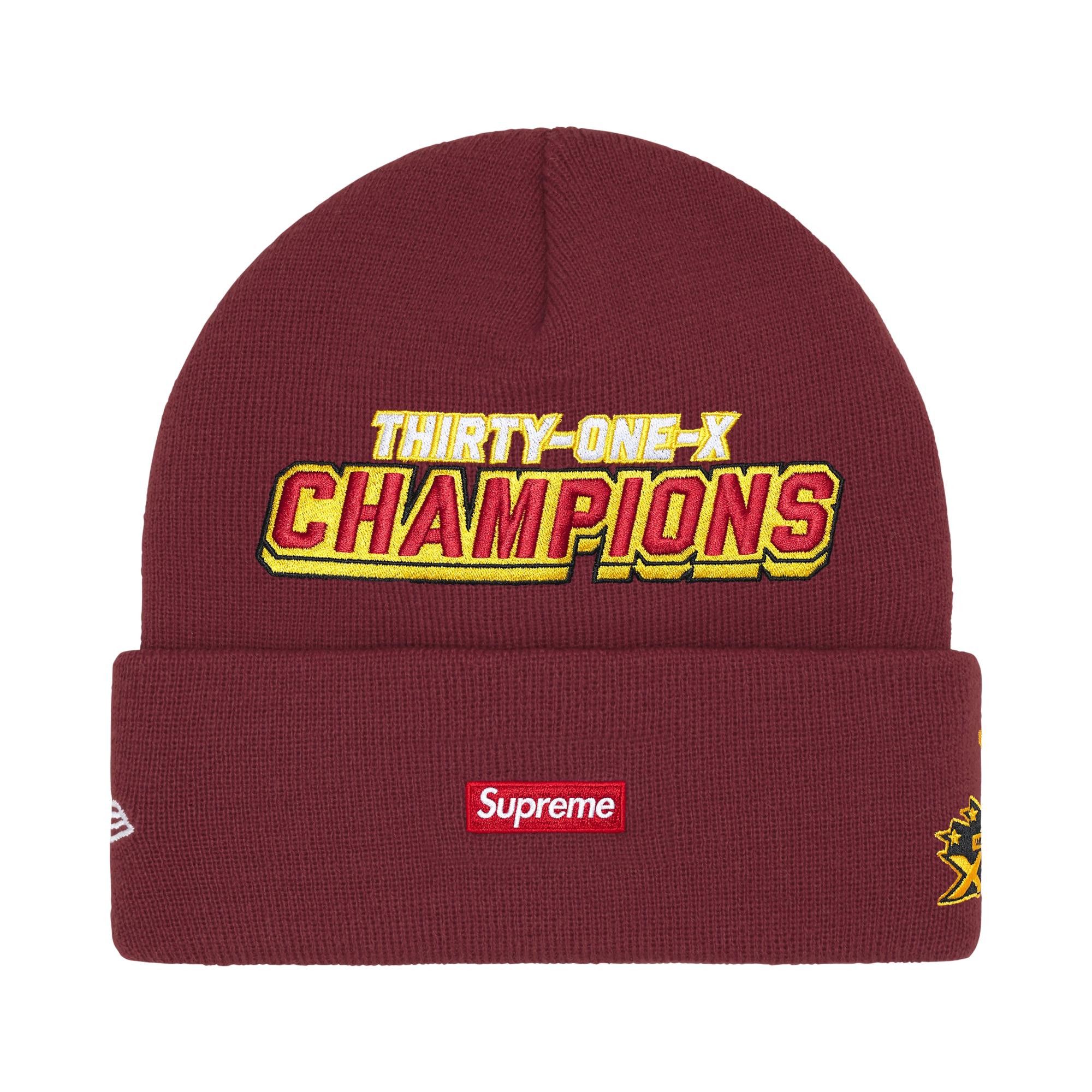 Buy Supreme New Era Football Beanie 'Cardinal' - FW25BN69 CARDINAL