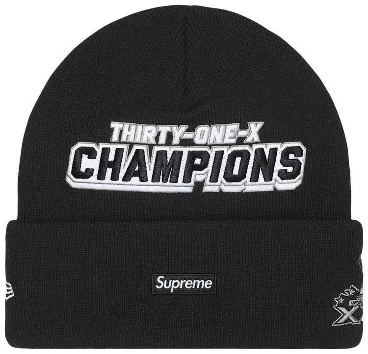 Supreme New Era Football Beanie Black