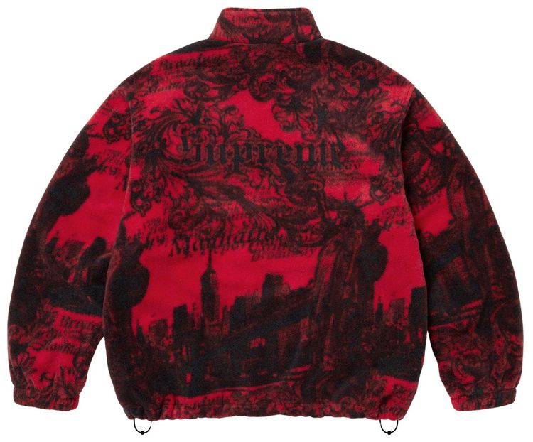 Supreme New York Fleece Jacket Red