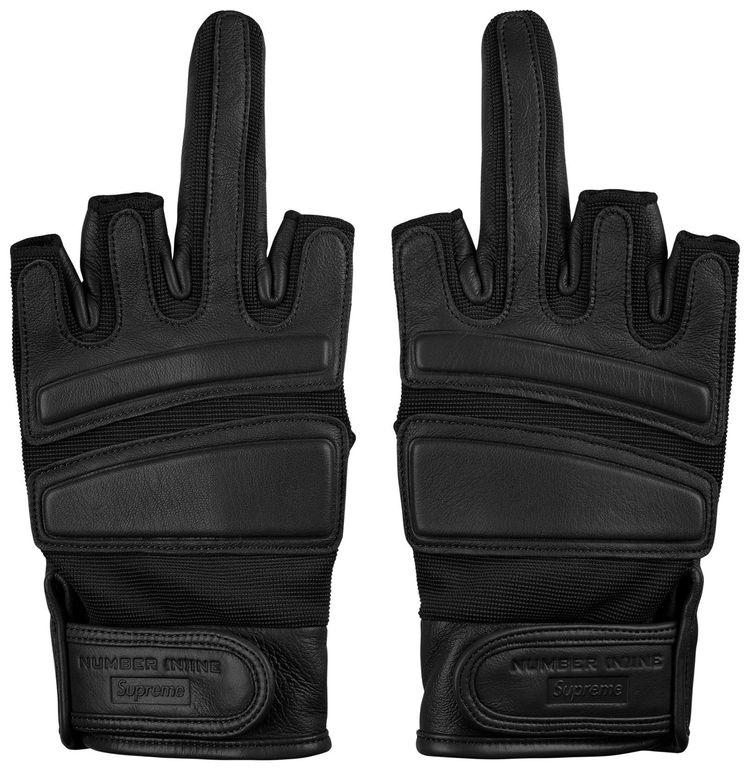 Supreme x Number NIne Leather Gloves Black