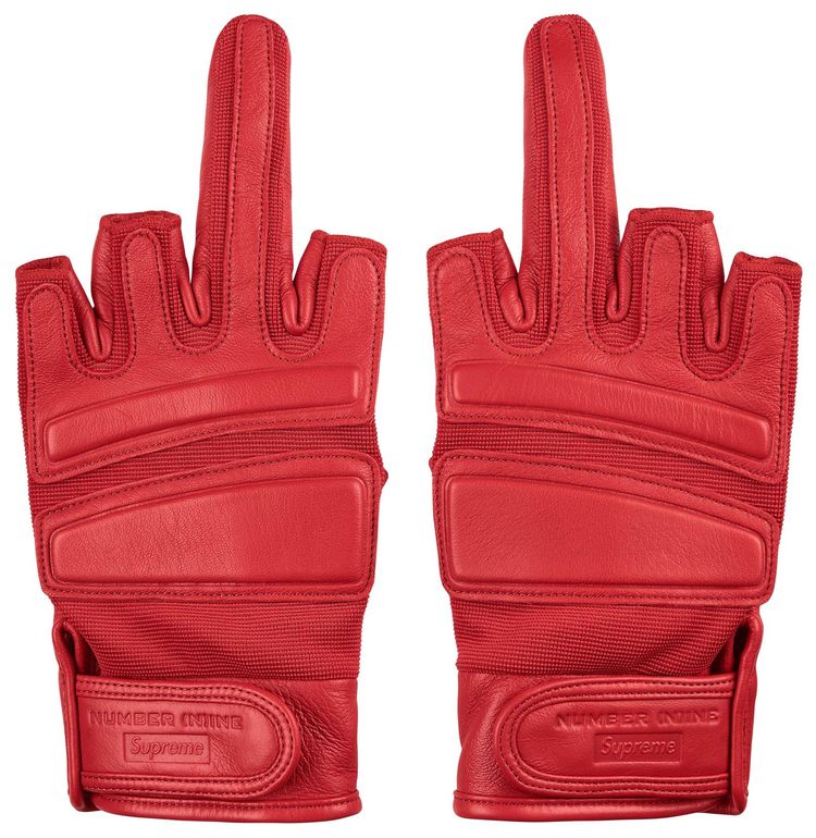 Supreme x Number NIne Leather Gloves Red