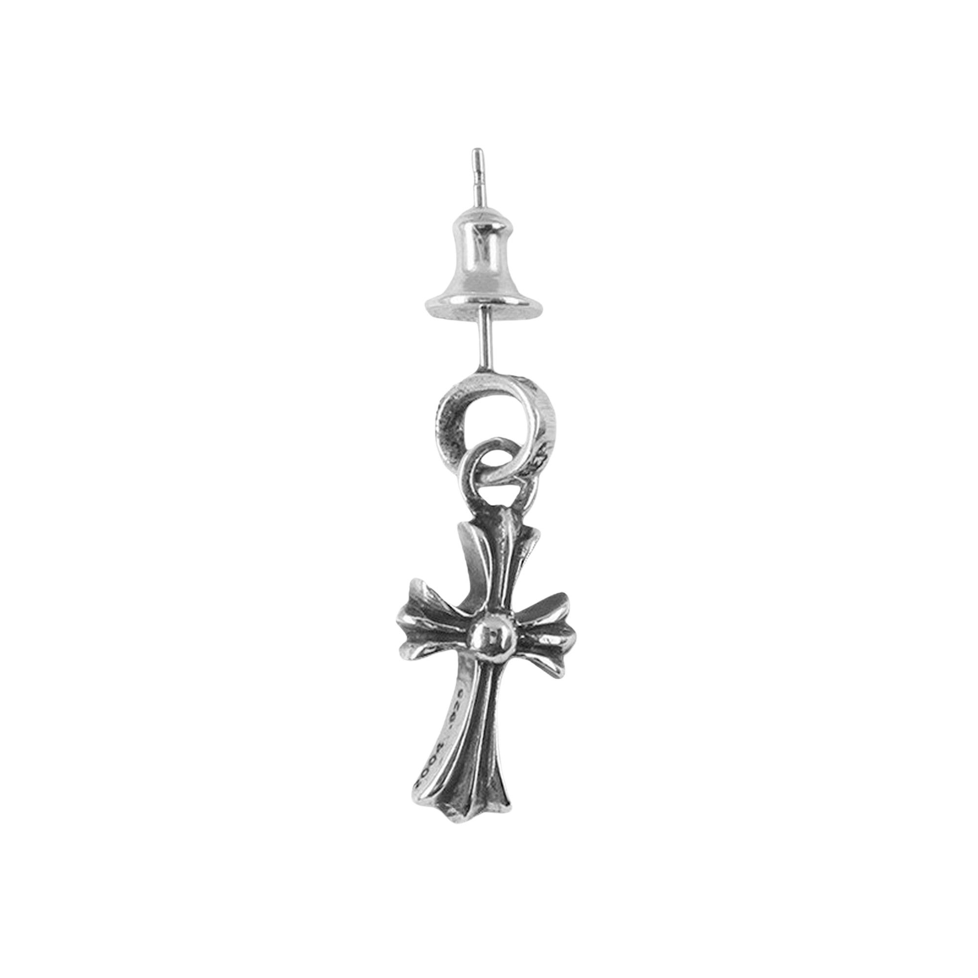 Buy Chrome Hearts Baby Fat Cross Earring 'Silver' - 1383
