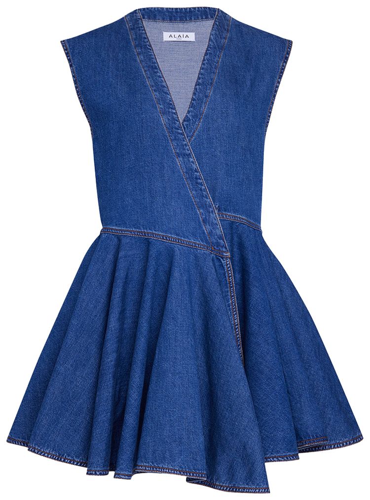 Alaia Wrap Dress Bleu Mineral