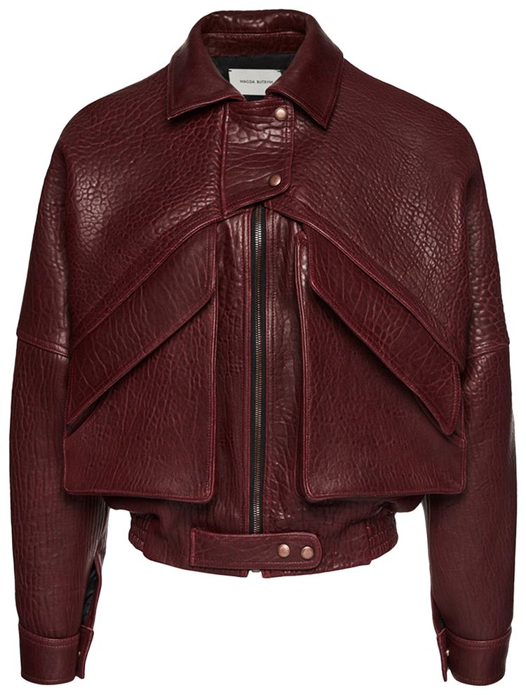 Magda Butrym Leather Jacket Burgundy