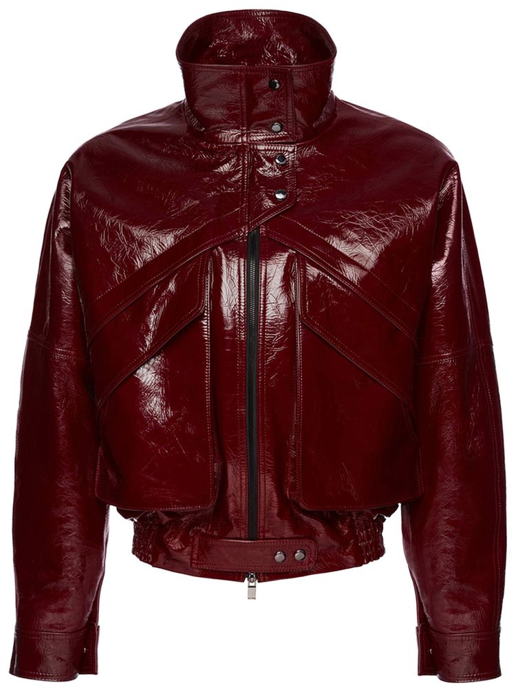 Magda Butrym Leather Jacket Bordeaux