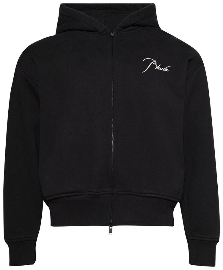 Rhude Classique Zip Up Hoodie BlackWhite