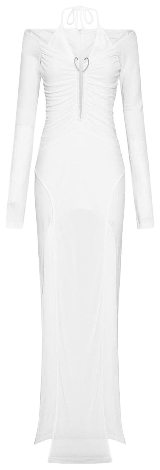 Dion Lee Mobius Slit Long Sleeve Dress Ivory