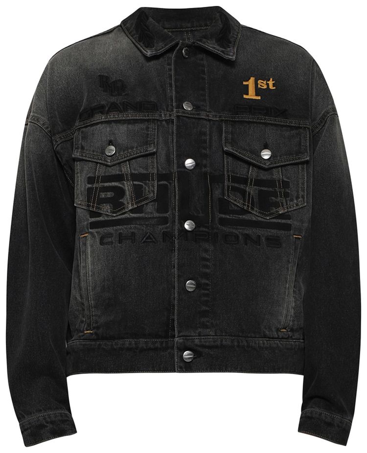 Rhude Tire Denim Trucker Jacket Agoura Black