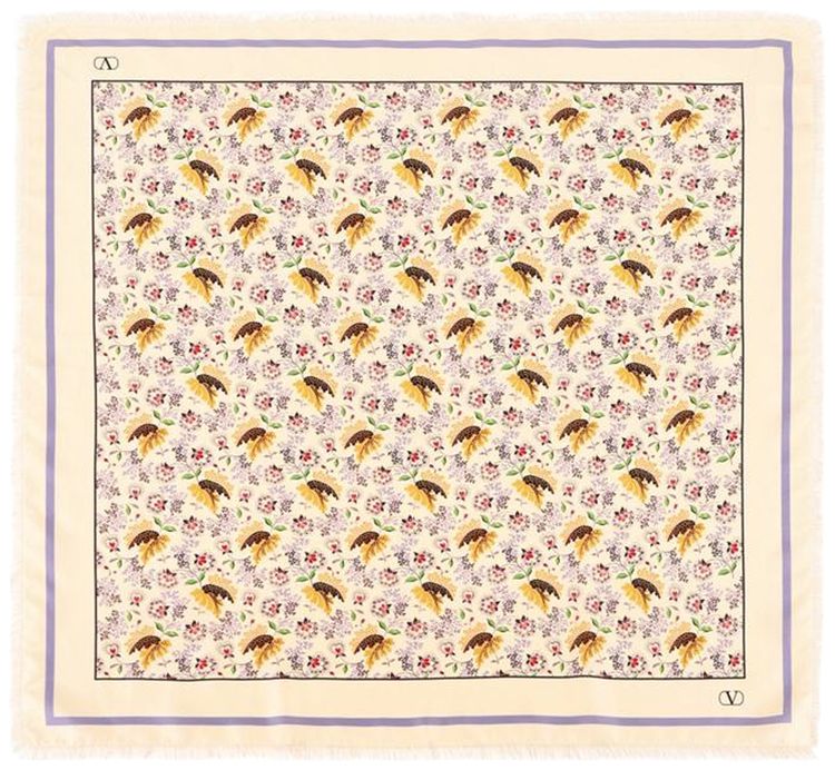 Valentino Garavani Printed Silk Foulard BurroLilla