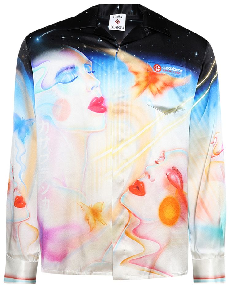 Casablanca Cuban Collar Long Sleeve Shirt Galactic Connection