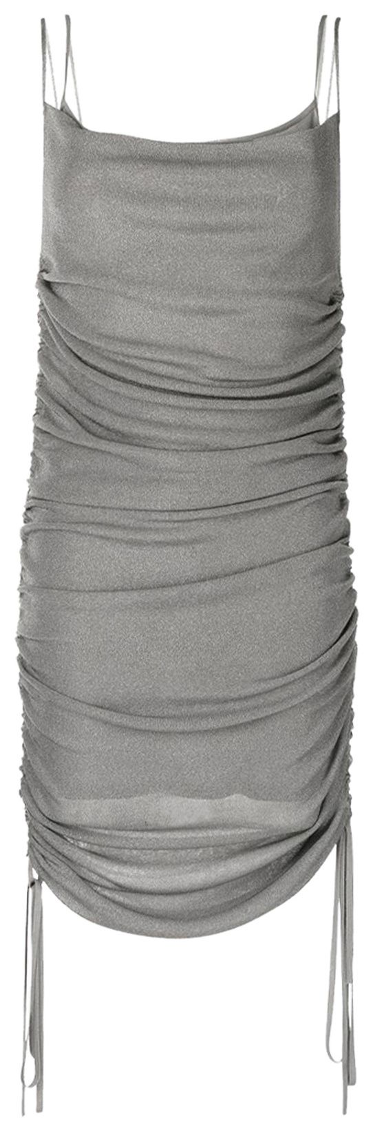 Dion Lee Sheer Multirib Drape Mini Dress Smoke