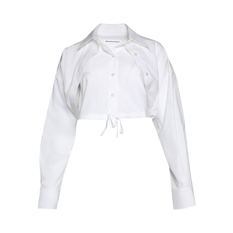 Alexander Wang Double Layered Cropped Shirt White