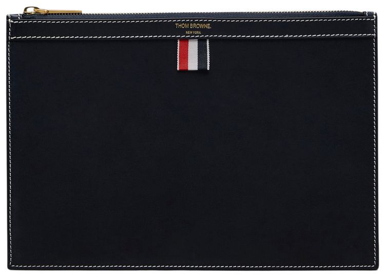 Thom Browne Small Document Holder in Vacchetta Navy