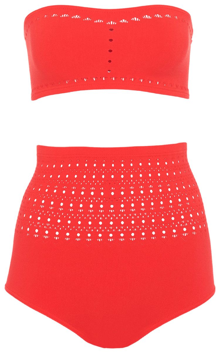 Alaia Seamless Knitted Swimsuit Ecarlate