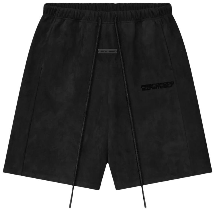 Fear of God Essentials Suede Fleece Relaxed Shorts Vintage Black