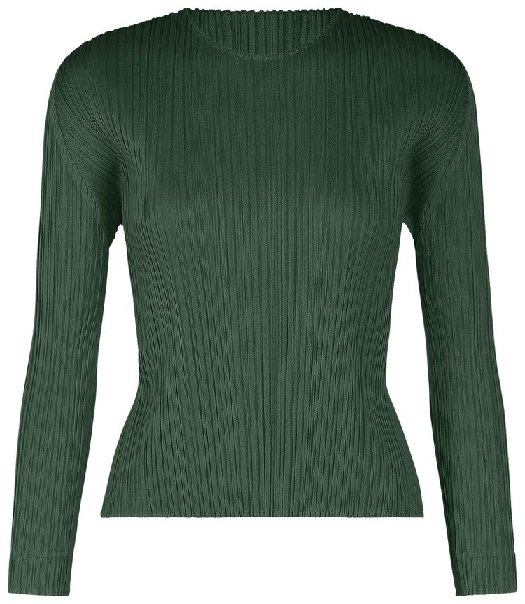 Pleats Please Issey Miyake Monthly Colors December Shirt Forest Green