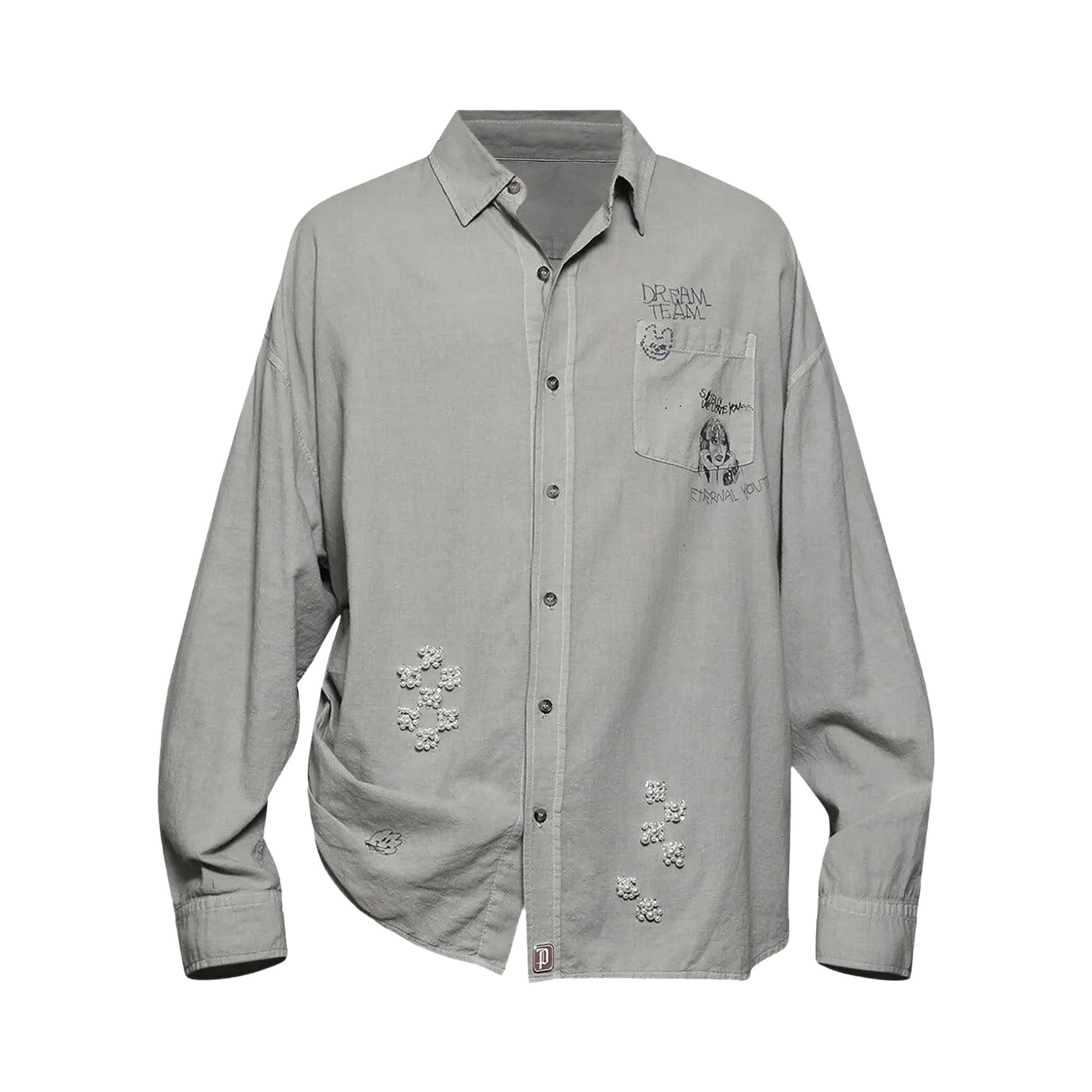 Buy Paly Hollywood Eternal Youth Oversized Dress Shirt 'Grey