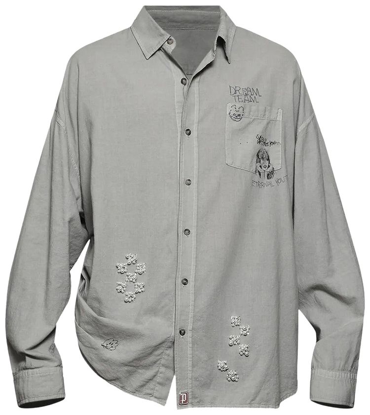 Paly Hollywood Eternal Youth Oversized Dress Shirt Grey