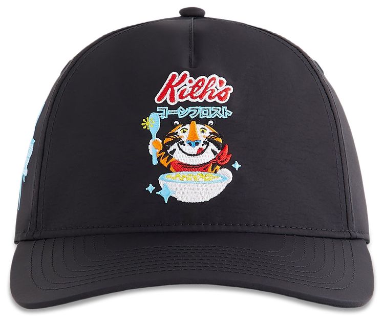 Kith Treats For Kelloggs Frosted Flakes Cereal  Tony The Tiger Nylon Bay Low Pinch Crown Snapback Black