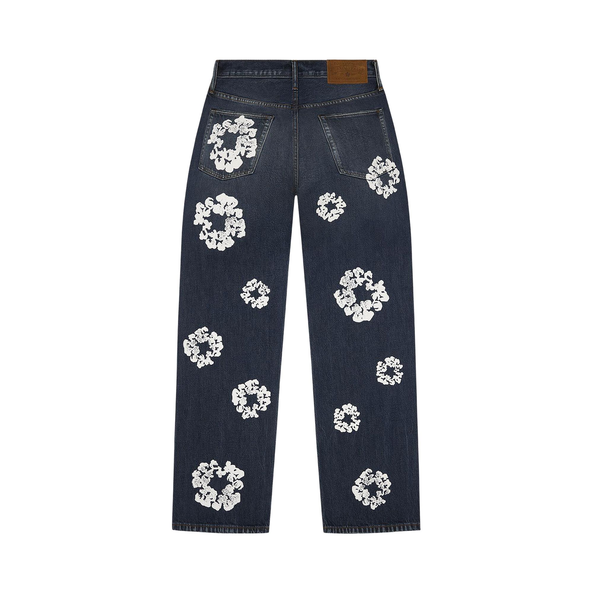 Buy Denim Tears Baggy Cotton Wreath Denim Pant 'Dark Wash' - 05650