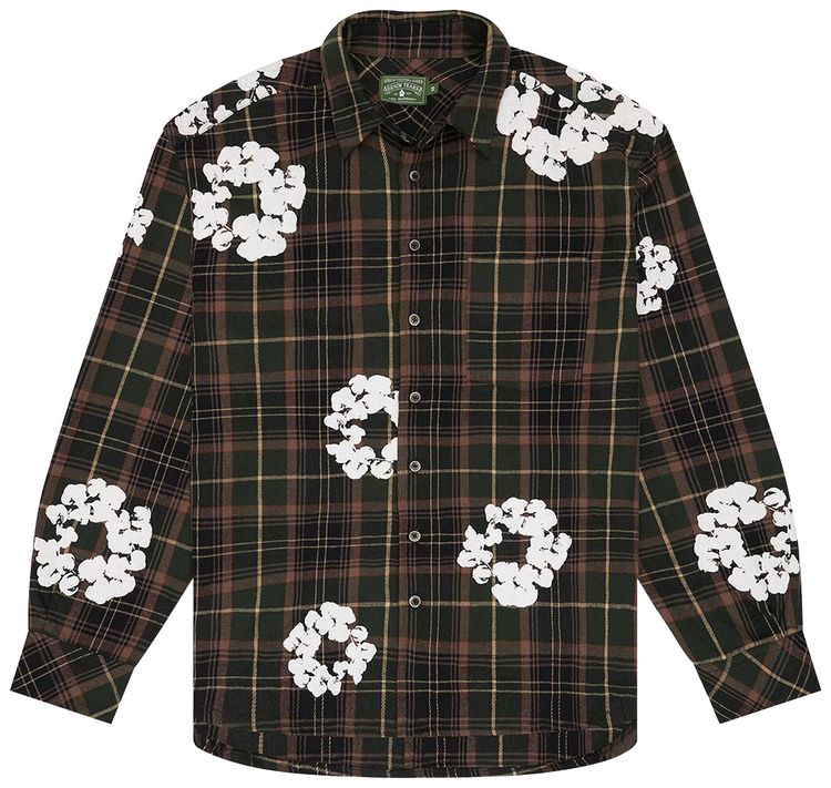 Denim Tears Cotton Wreath Flannel Shirt Plaid Green