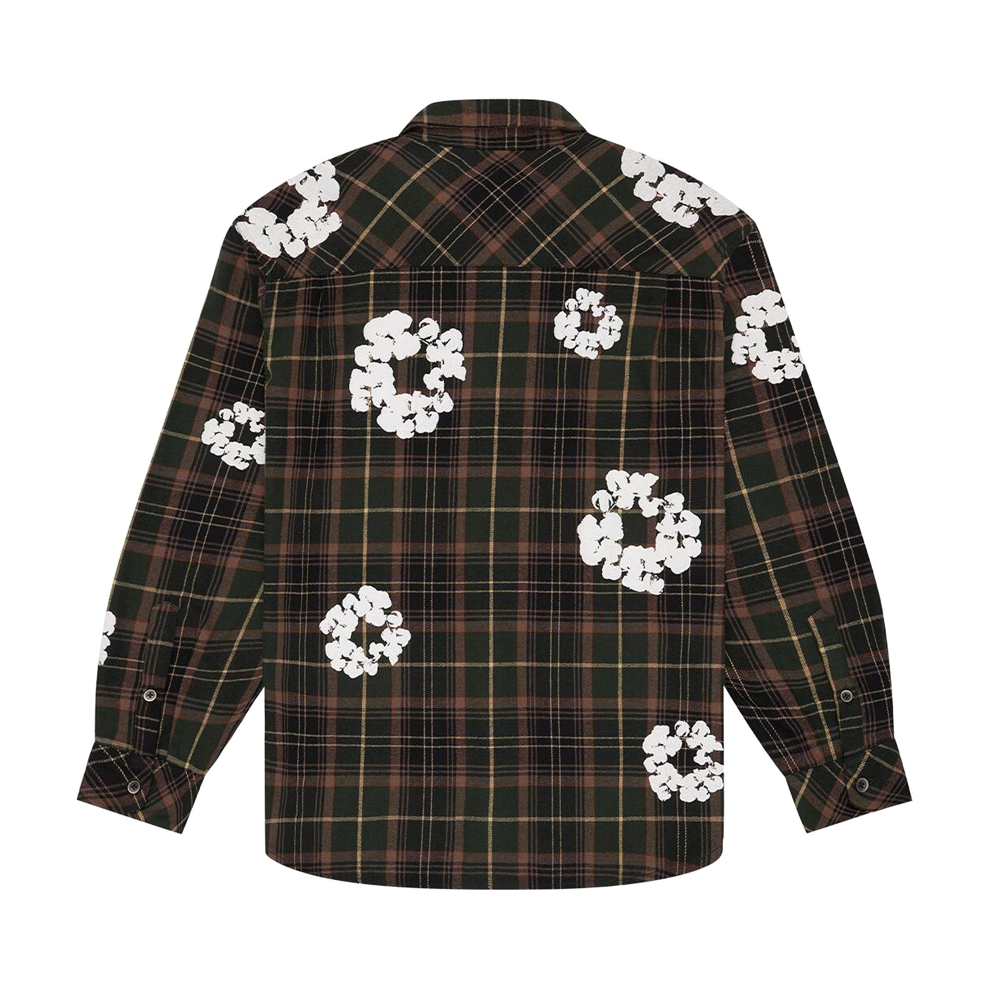 Buy Denim Tears Cotton Wreath Flannel Shirt Plaid 'Green