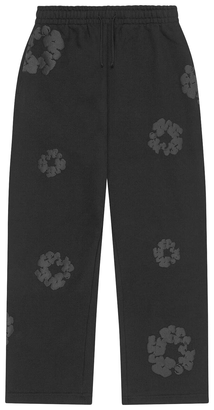 Denim Tears Mono Cotton Wreath Baggy Sweatpants Black