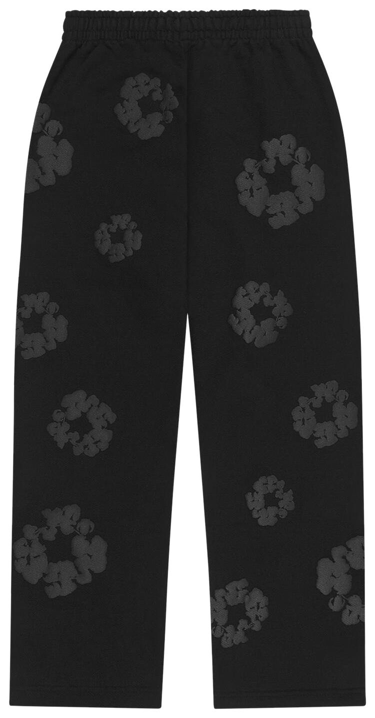Denim Tears Mono Cotton Wreath Baggy Sweatpants Black