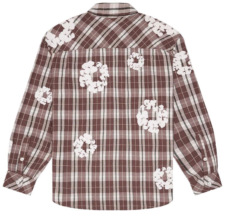 Denim Tears Cotton Wreath Flannel Shirt Brown Plaid