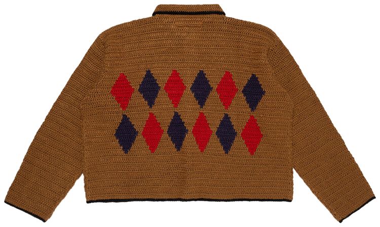 Cactus Plant Flea Market Rodeo Crochet Knit Cardigan Beige