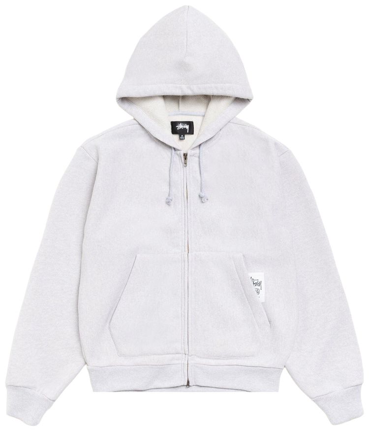 Stussy Patch Zip Knit Hoodie Ash Heather