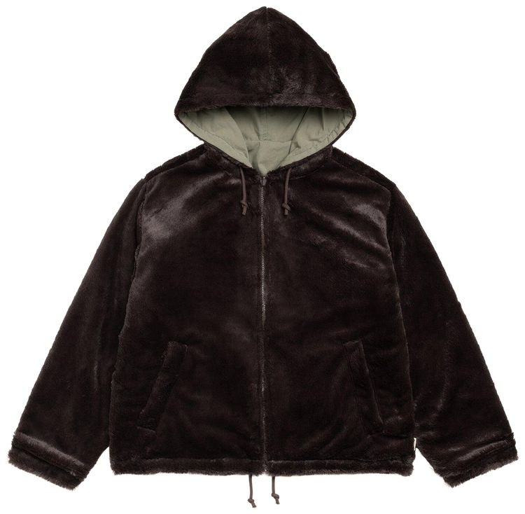 Stussy Reversible Hooded Jacket Brown