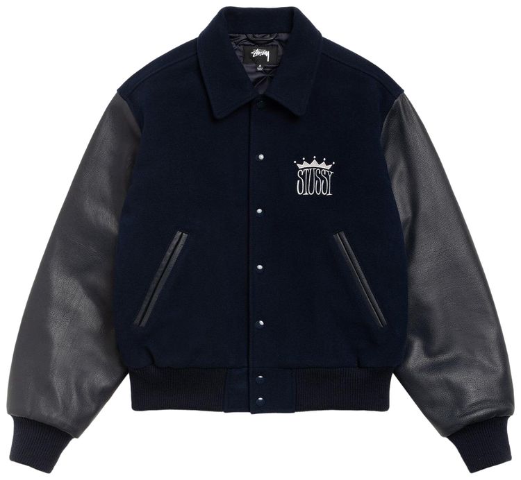 Stussy King Varsity Jacket Navy