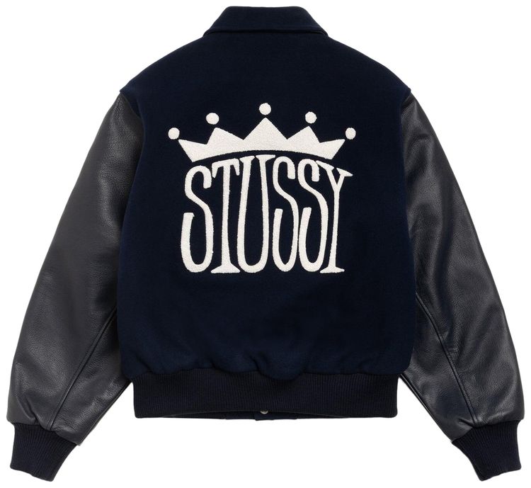 Stussy King Varsity Jacket Navy