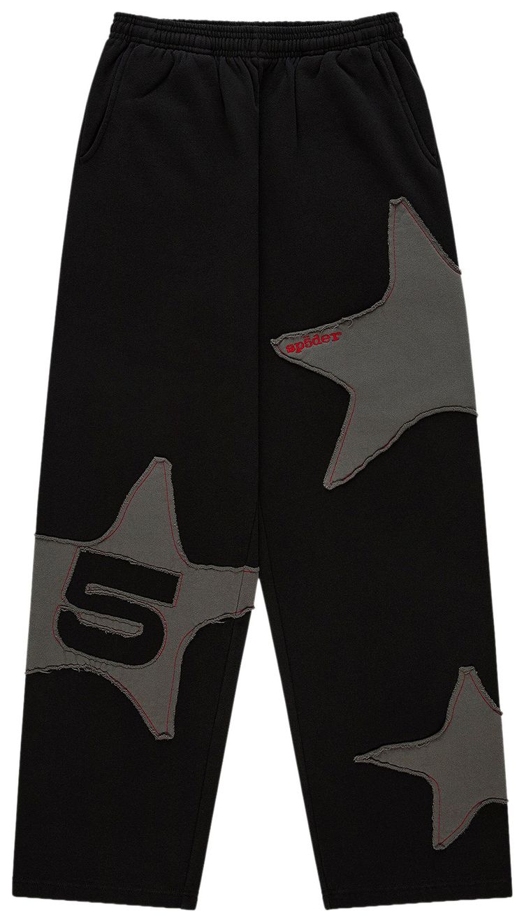 Sp5der Big Star Wide Leg Sweatpant Black