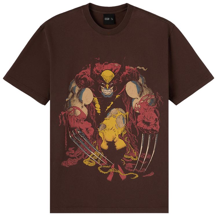 OVO x Marvel Wolverine Masthead Tee Fade Out Brown