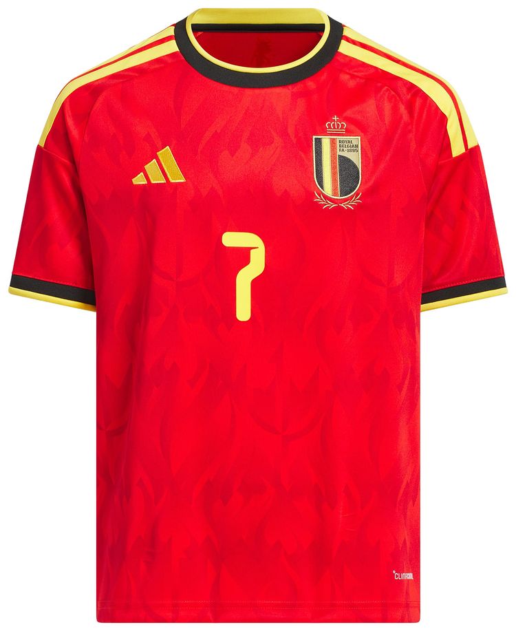 Adidas Belgium 26 Home De Bruyne Jersey RedBold Gold