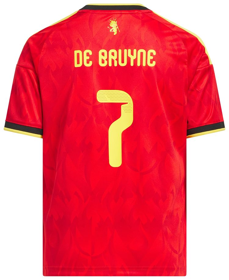 Adidas Belgium 26 Home De Bruyne Jersey RedBold Gold