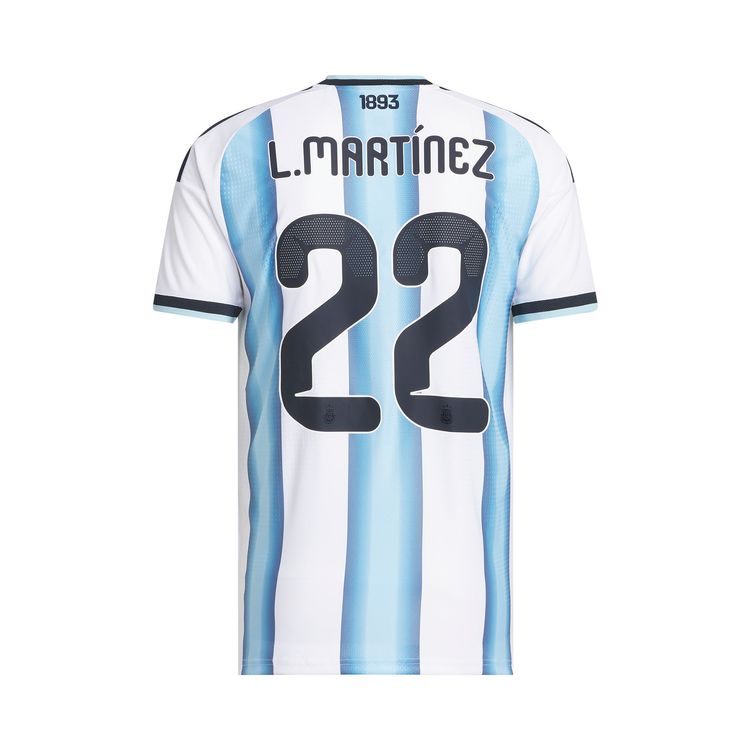 Adidas Argentina 26 Home Martinez Authentic Jersey WhiteIcey Blue