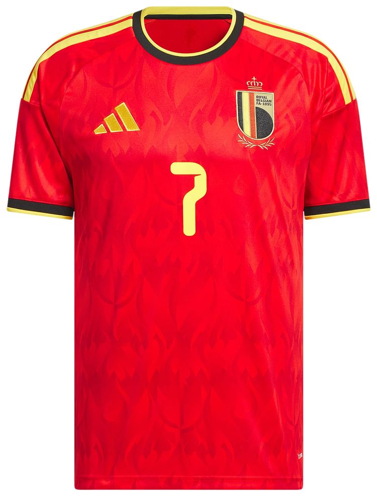 Adidas Belgium 26 Home De Bruyne Jersey RedBold Gold