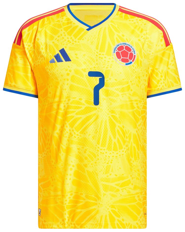 Adidas Colombia 26 Home Diaz Authentic Jersey Impact Yellow