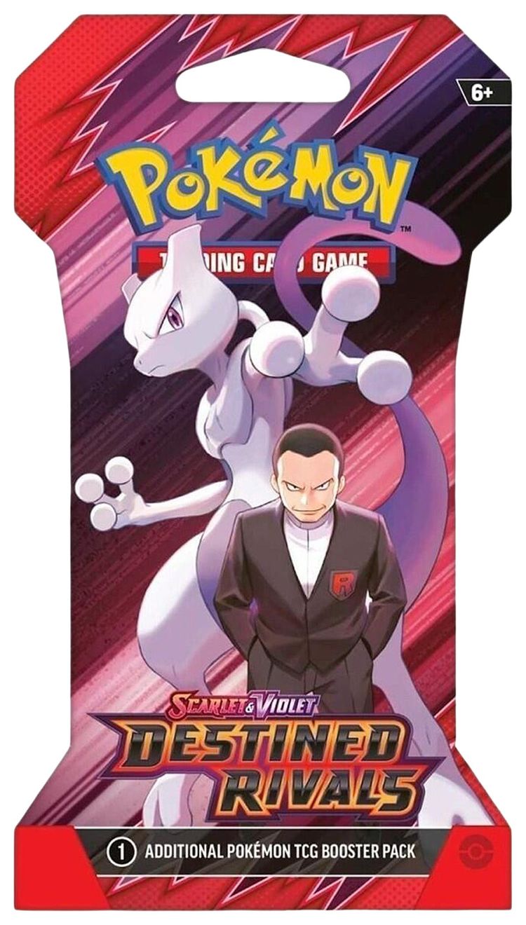 Pokemon Scarlet  Violet Destined Rivals Sleeved Booster Pack Giovanni  Mewtwo ex Artwork