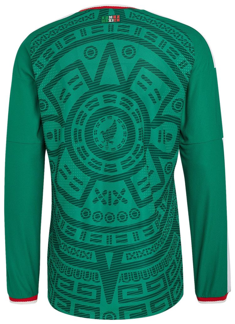 Adidas Mexico 26 Home Authentic Long Sleeve Jersey Bold Green