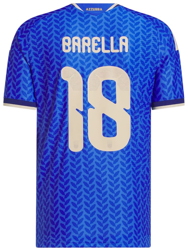 Adidas Italy 26 Home Barella Authentic Jersey Bold Blue