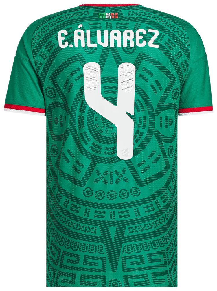 Adidas Mexico 26 Home Alvarez Authentic Jersey Bold Green