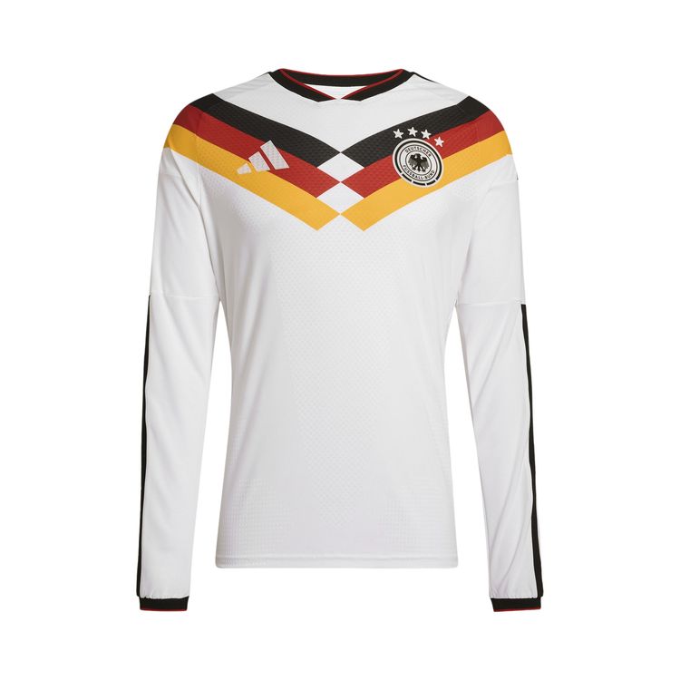 Adidas Germany 26 Home Authentic Long Sleeve Jersey White